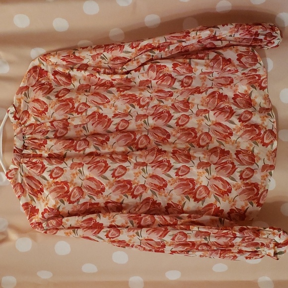PARIS ATELIER & other stories Oversized Tulip🌷 Print Cotton Blouse Sz 2 - Picture 5 of 5